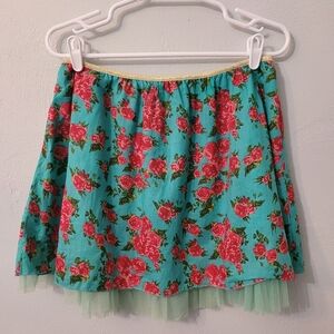 Rue21 Stylish Women Flower Tulle Mini Skirt! 100% cotton shell!